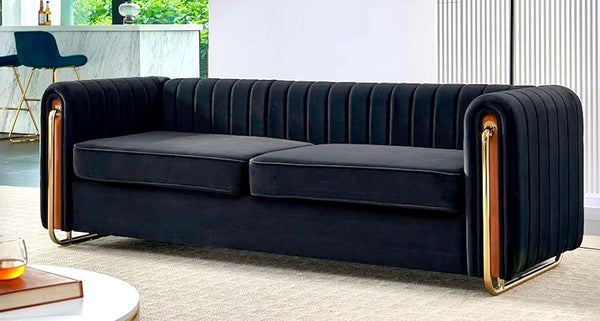 BLACK VELVET SOFA (PRE-OWNED)