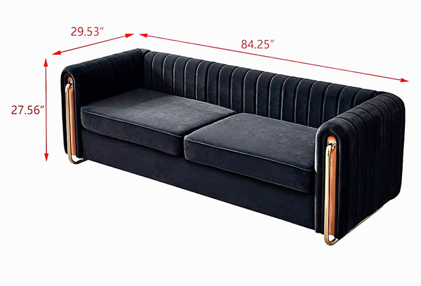 BLACK VELVET SOFA (PRE-OWNED)