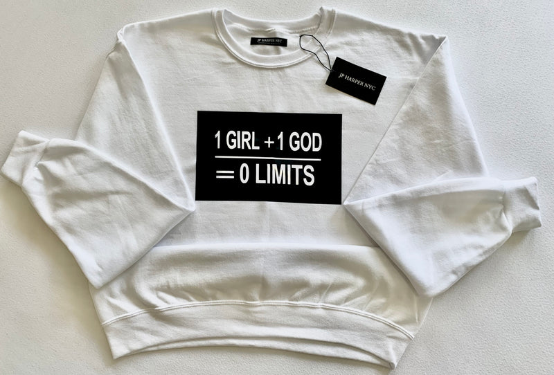 1 GIRL  + 1 GOD = 0 LIMITS | SWEATSHIRT (SIZE S-2XL)